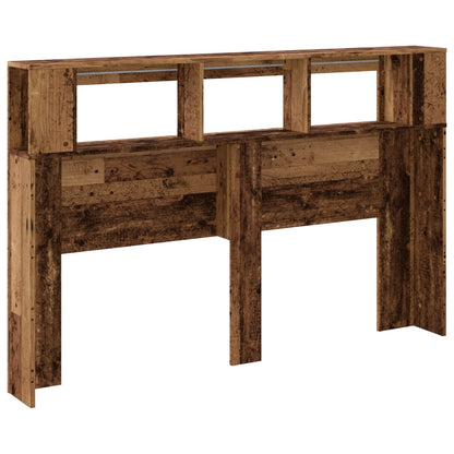LED Headboard Old Wood 160x18,5x103,5 cm Engineered Wood