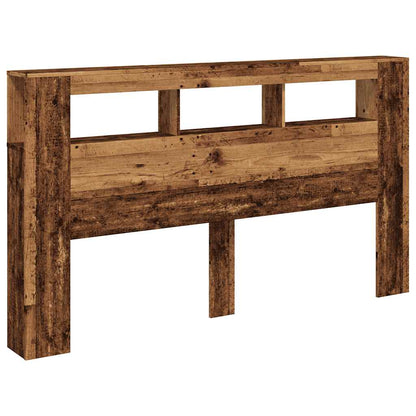 LED Headboard Old Wood 180x18,5x103,5 cm Engineered Wood