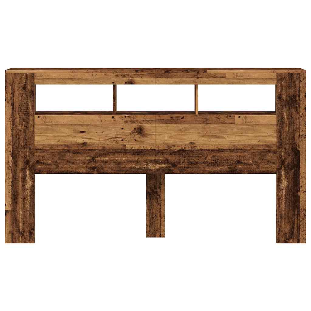 LED Headboard Old Wood 180x18,5x103,5 cm Engineered Wood