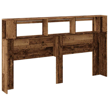 LED Headboard Old Wood 180x18,5x103,5 cm Engineered Wood