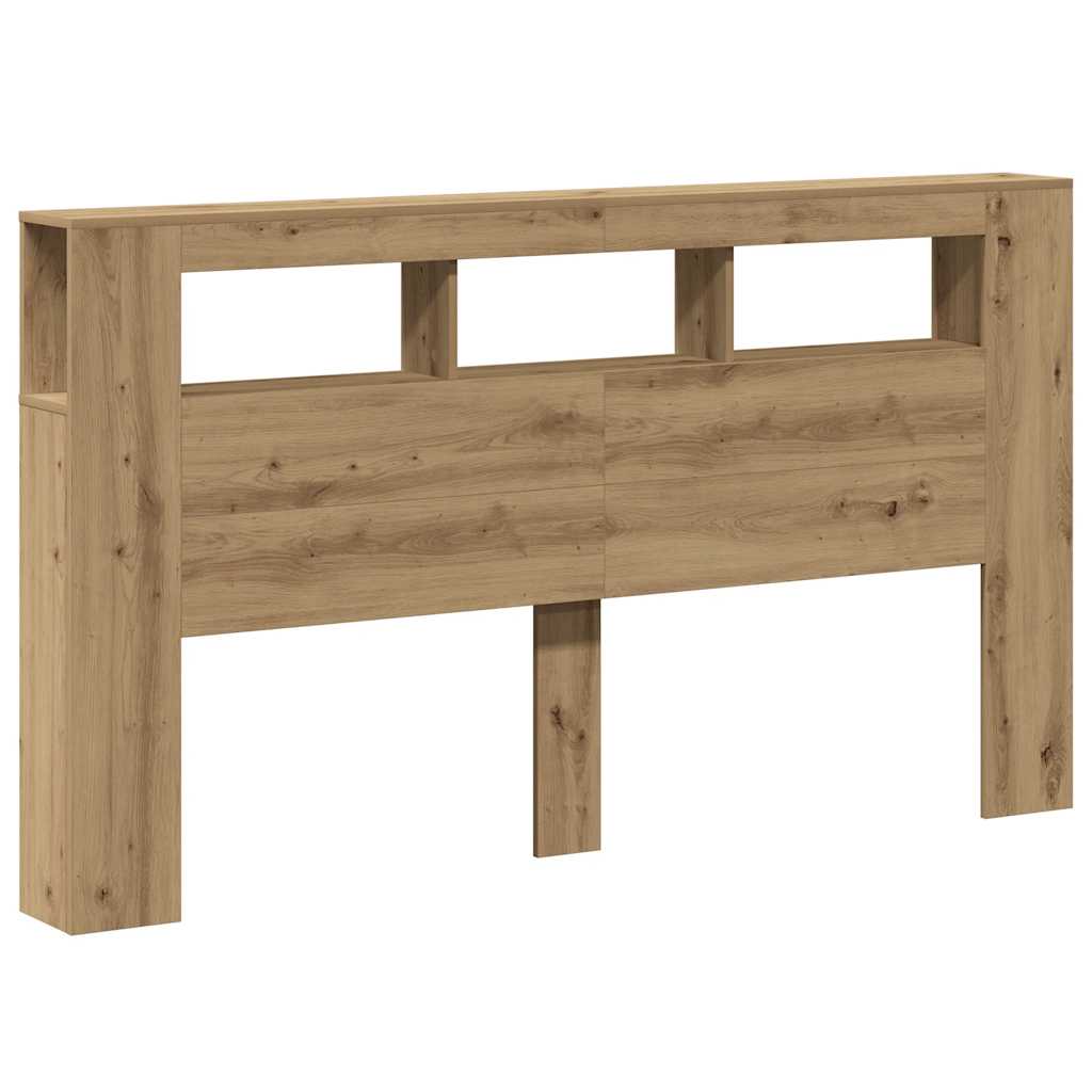 LED Headboard Artisan Oak 180x18,5x103,5 cm Engineered Wood