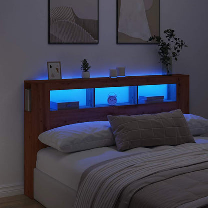 LED Headboard Artisan Oak 180x18,5x103,5 cm Engineered Wood