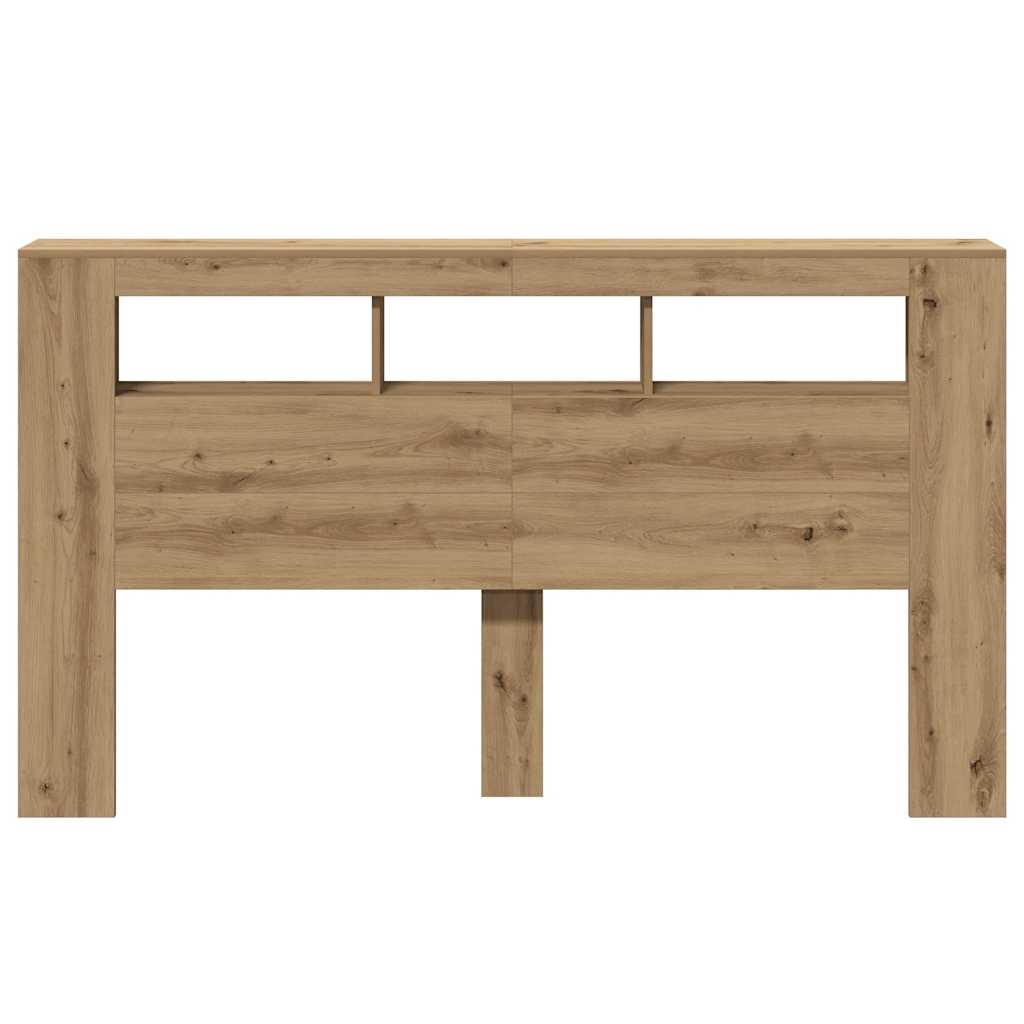 LED Headboard Artisan Oak 180x18,5x103,5 cm Engineered Wood