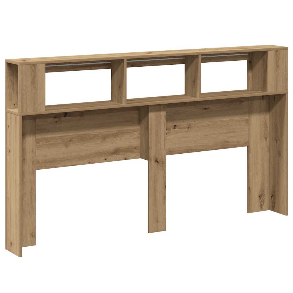 LED Headboard Artisan Oak 180x18,5x103,5 cm Engineered Wood
