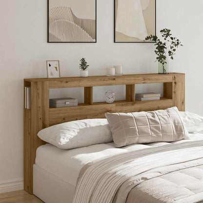 LED Headboard Artisan Oak 180x18,5x103,5 cm Engineered Wood