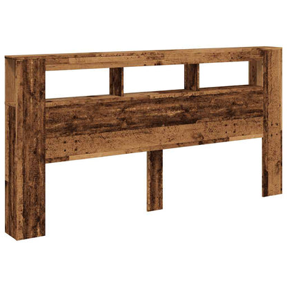 LED Headboard Old Wood 200x18,5x103,5 cm Engineered Wood