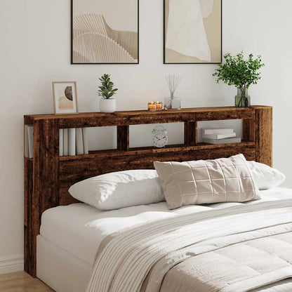 LED Headboard Old Wood 200x18,5x103,5 cm Engineered Wood