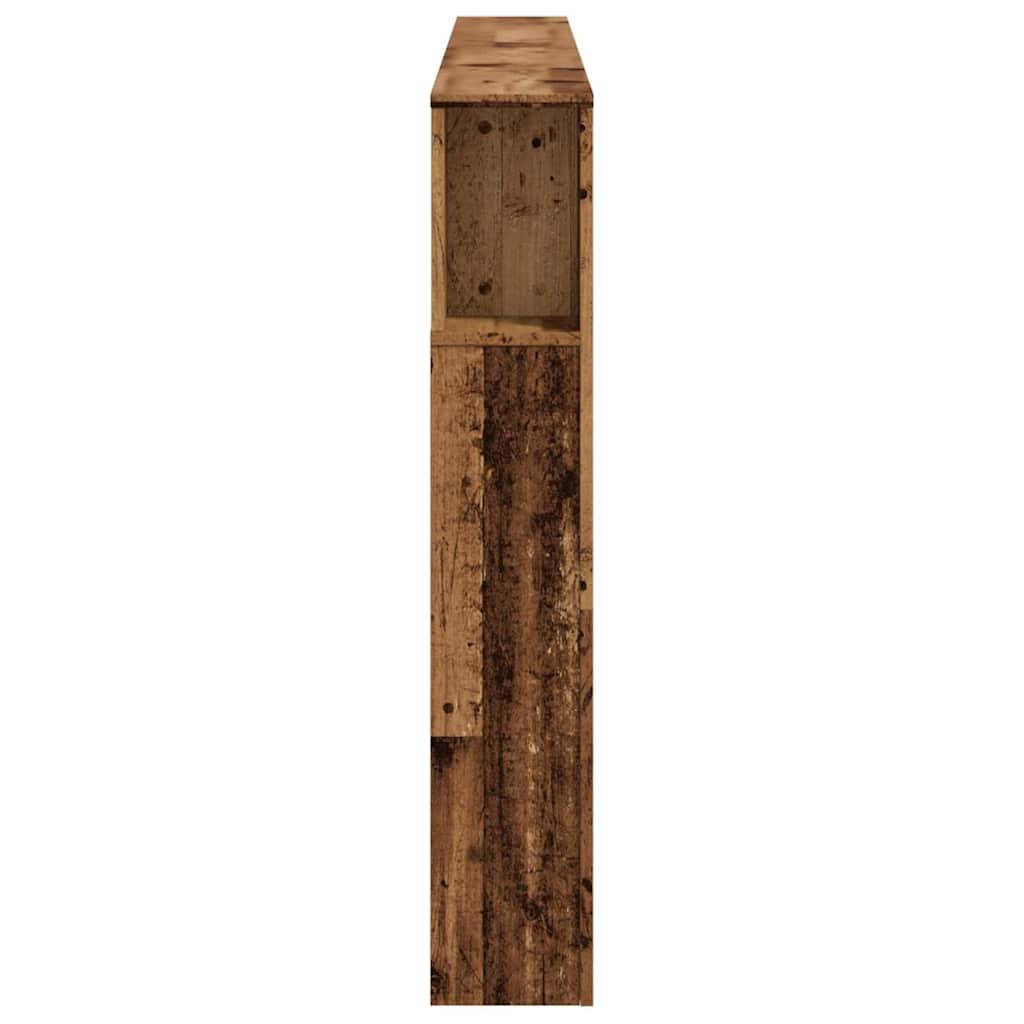 LED Headboard Old Wood 200x18,5x103,5 cm Engineered Wood