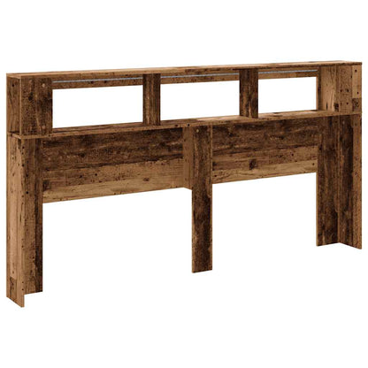 LED Headboard Old Wood 200x18,5x103,5 cm Engineered Wood