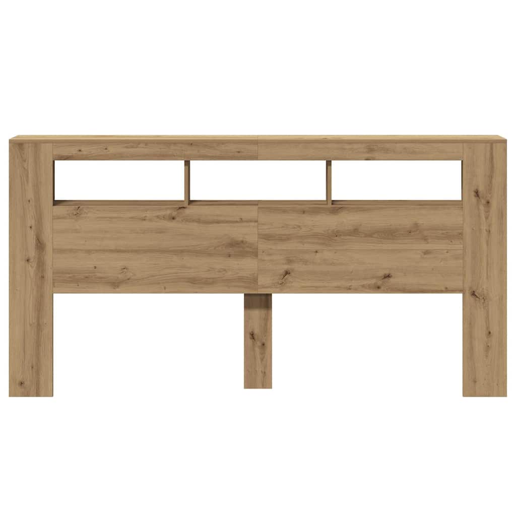LED Headboard Artisan Oak 200x18,5x103,5 cm Engineered Wood