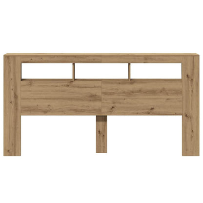LED Headboard Artisan Oak 200x18,5x103,5 cm Engineered Wood