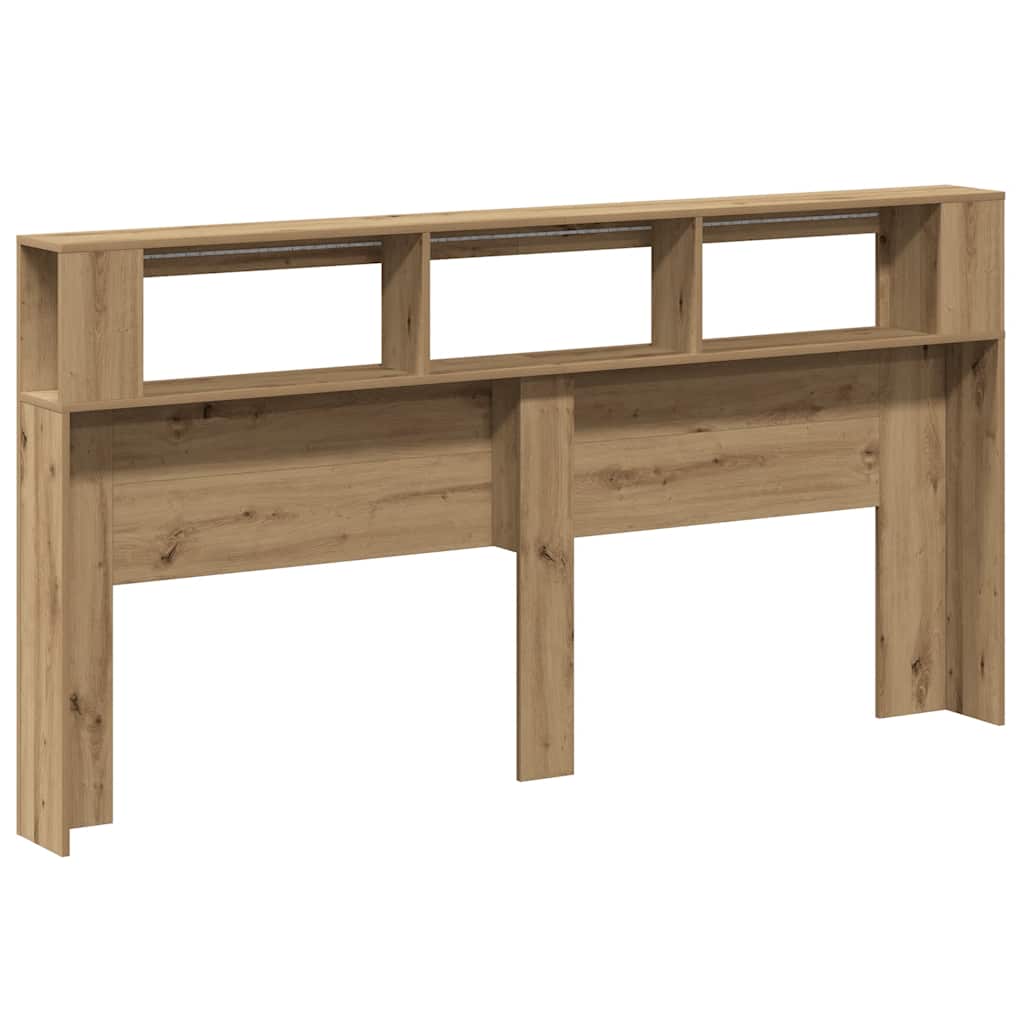 LED Headboard Artisan Oak 200x18,5x103,5 cm Engineered Wood