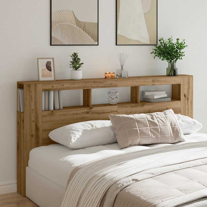 LED Headboard Artisan Oak 200x18,5x103,5 cm Engineered Wood
