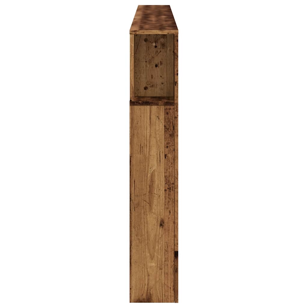 LED Headboard Old Wood 220x18,5x103,5 cm Engineered Wood