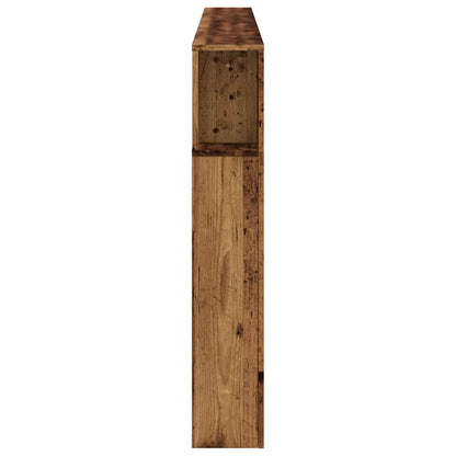 LED Headboard Old Wood 220x18,5x103,5 cm Engineered Wood