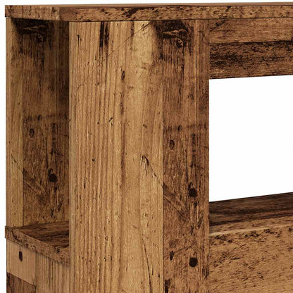 LED Headboard Old Wood 220x18,5x103,5 cm Engineered Wood