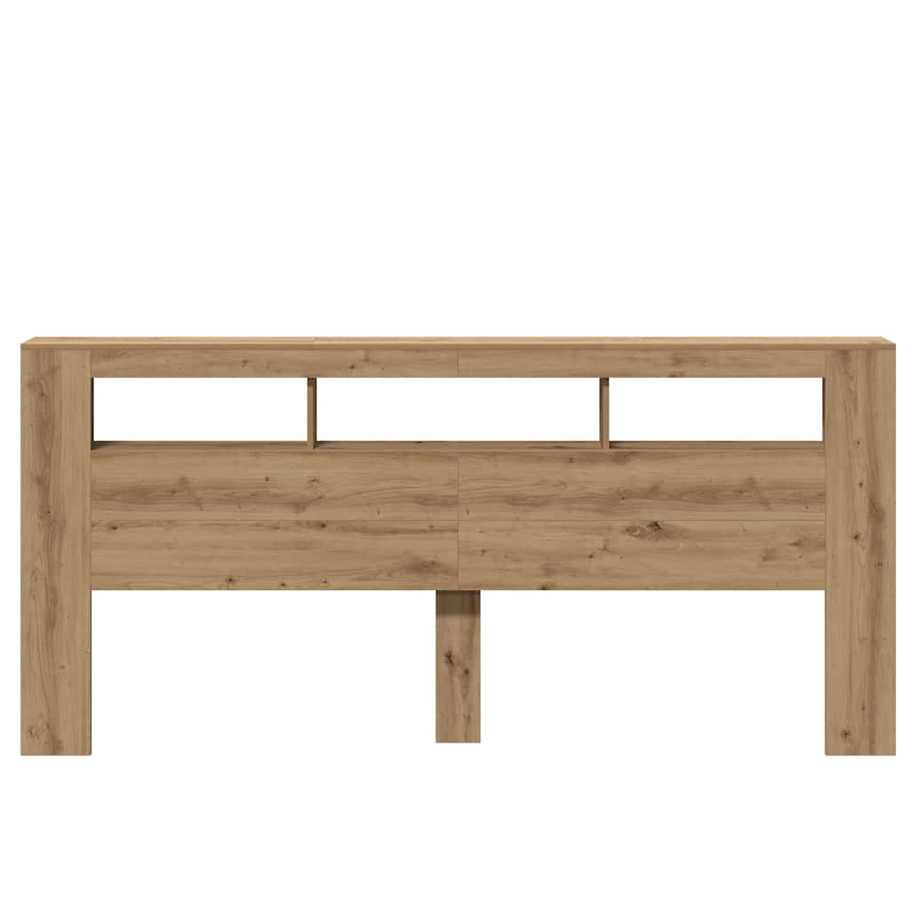 LED Headboard Artisan Oak 220x18,5x103,5 cm Engineered Wood