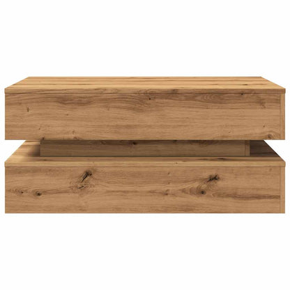 Coffee Table with LED Lights Artisian Oak 90x50x40 cm