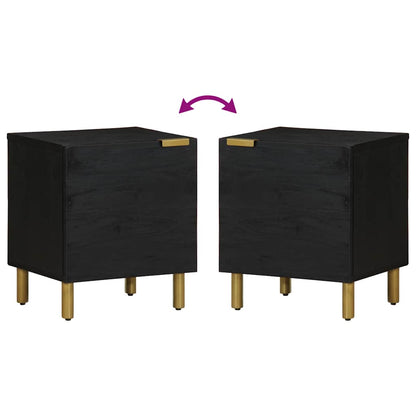 Bedside Cabinet Black 40x33x46 cm Solid Wood Mango