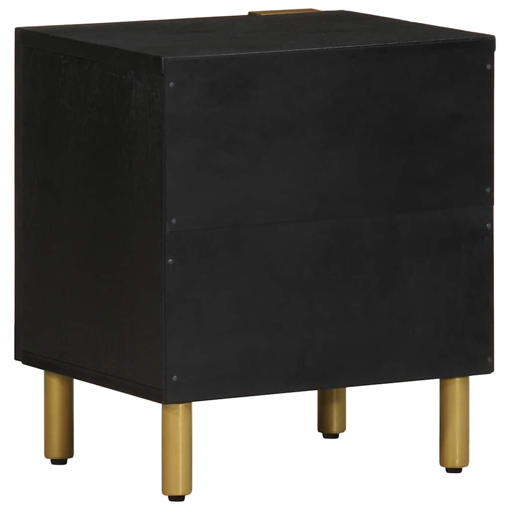 Bedside Cabinet 2 pcs Black 40x33x46 cm Solid Wood Mango