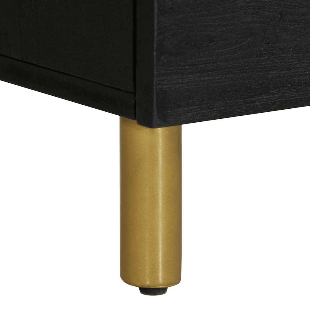 Bedside Cabinet 2 pcs Black 40x33x46 cm Solid Wood Mango