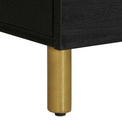 Bedside Cabinet 2 pcs Black 40x33x46 cm Solid Wood Mango
