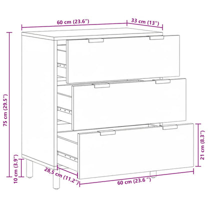 Sideboard Black 60x33x75 cm Engineered Wood