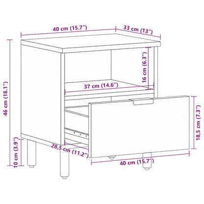 Bedside Cabinet Black 40x33x46 cm Engineered Wood