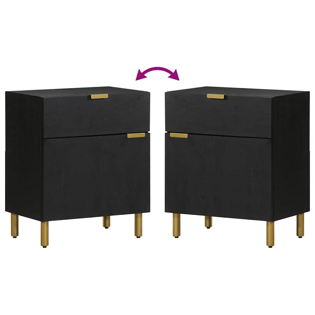 Bedside Cabinet Black 50x33x60 cm Engineered Wood