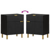 Bedside Cabinet Black 50x33x60 cm Engineered Wood