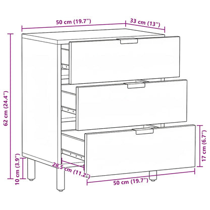 Bedside Cabinet Black 50x33x62 cm Engineered Wood