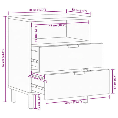 Bedside Cabinet Black 50x33x62 cm Engineered Wood