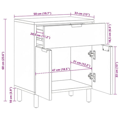 Bedside Cabinet Black 50x33x60 cm Engineered Wood