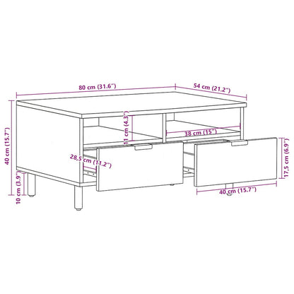 Coffee Table Black 80x54x40 cm Engineered Wood