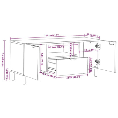 TV Cabinet Black 105x33x46 cm Engineered Wood