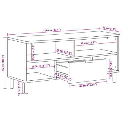 TV Cabinet Black 100x33x46 cm Engineered Wood