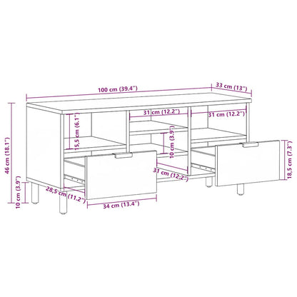 TV Cabinet Black 100x33x46 cm Engineered Wood