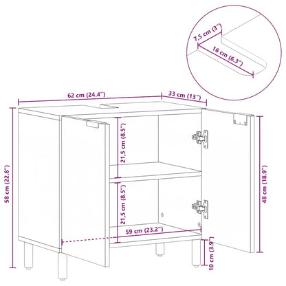 Bathroom Sink Cabinet Black 62x33x58 cm Engineered Wood
