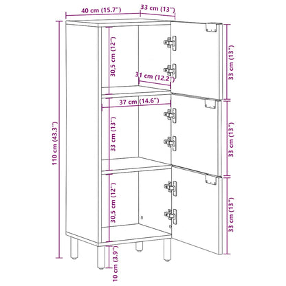 Highboard Black 40x33x110 cm Engineered Wood