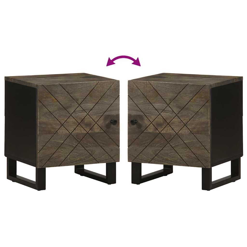 Bedside Cabinets 2 pcs Black 40x33x46 cm Solid Wood Mango