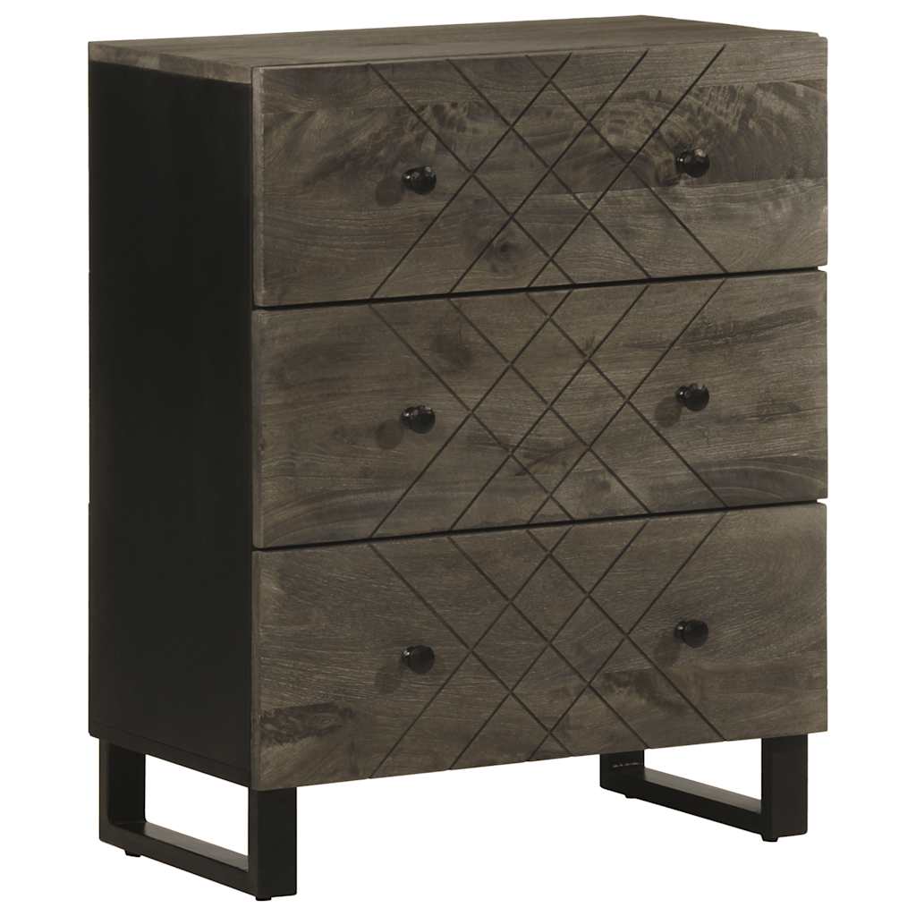 Sideboard Black 60x33x75 cm Solid Wood Mango
