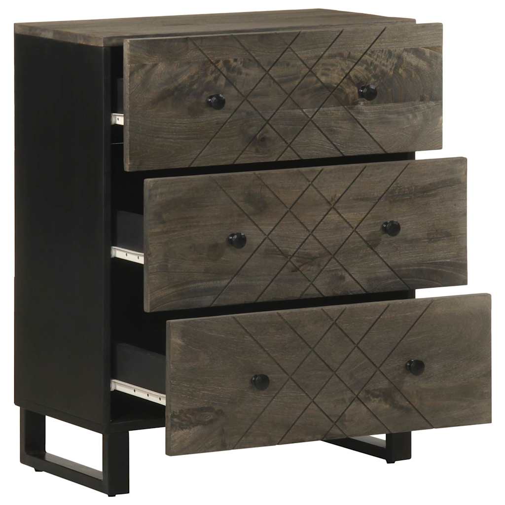 Sideboard Black 60x33x75 cm Solid Wood Mango