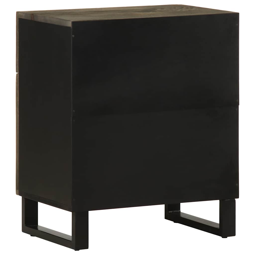 Bedside Cabinet Black 50x33x60 cm Solid Wood Mango