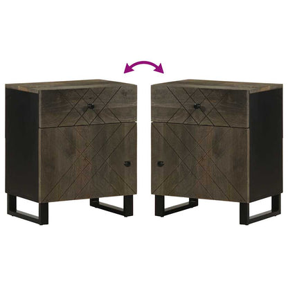 Bedside Cabinet Black 50x33x60 cm Solid Wood Mango