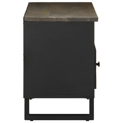 TV Cabinet Black 100x33x46 cm Solid Wood Mango