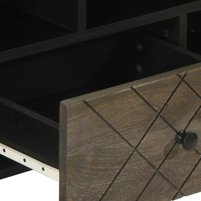 TV Cabinet Black 100x33x46 cm Solid Wood Mango