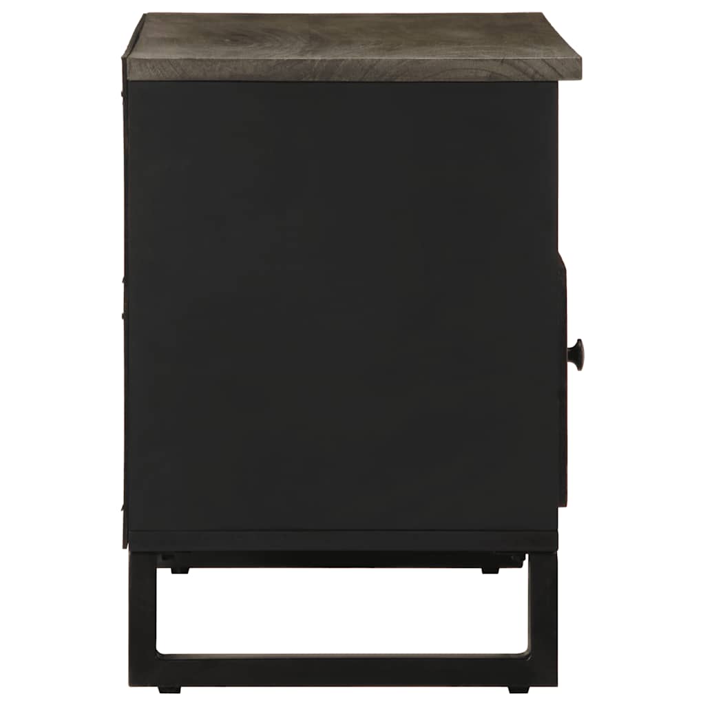 TV Cabinet Black 80x33x46 cm Solid Wood Mango