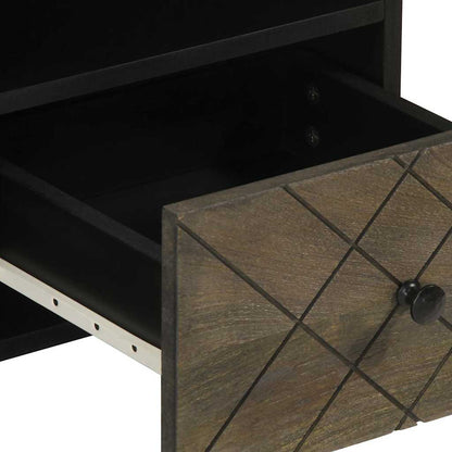 TV Cabinet Black 100x33x46 cm Solid Wood Mango