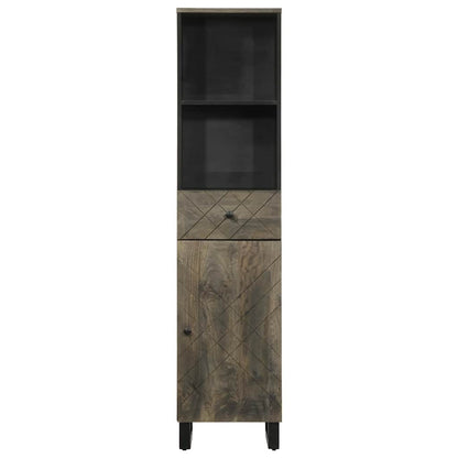 Bathroom Cabinet Black 38x33x160 cm Solid Wood Mango