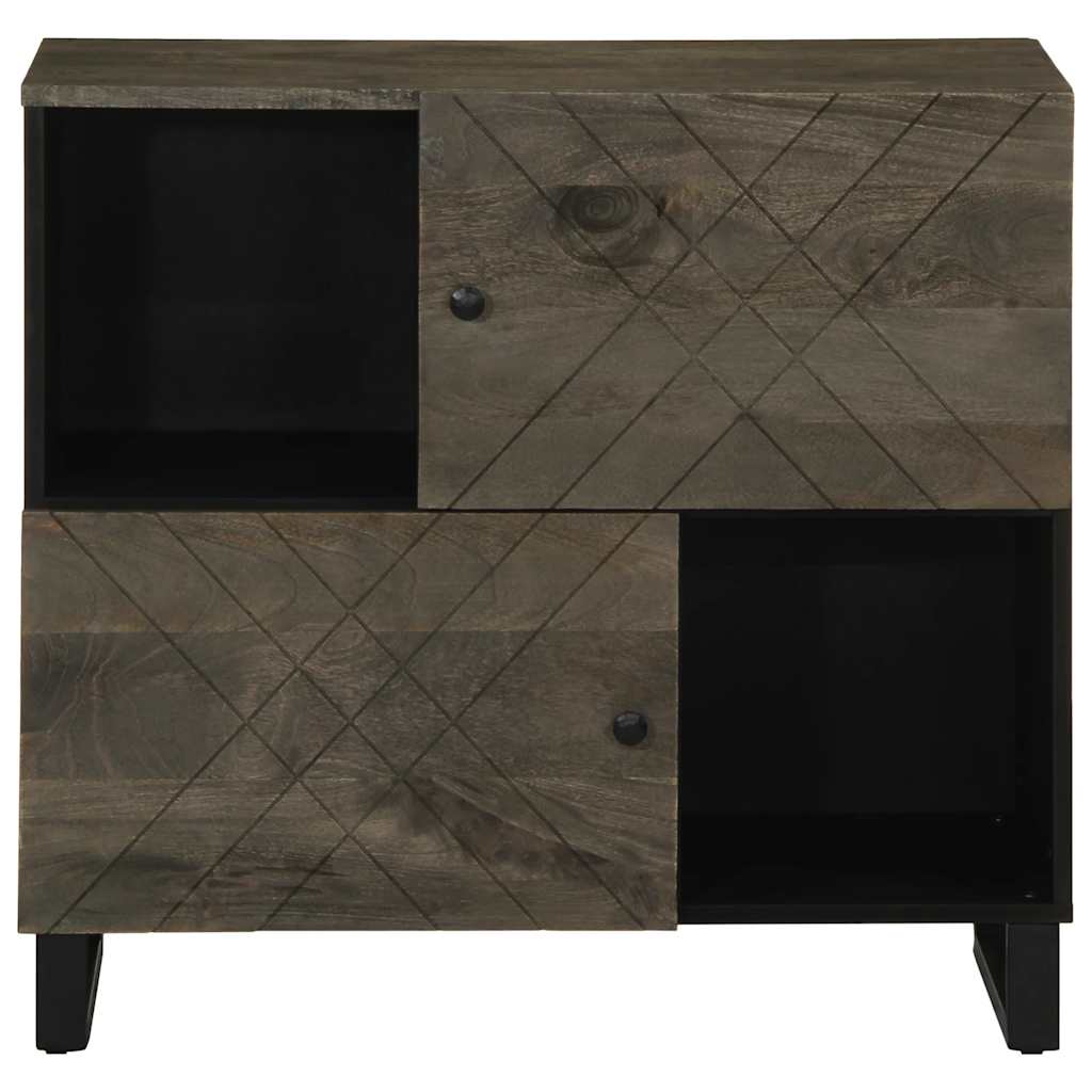 Sideboard Black 80x33x75 cm Solid Wood Mango